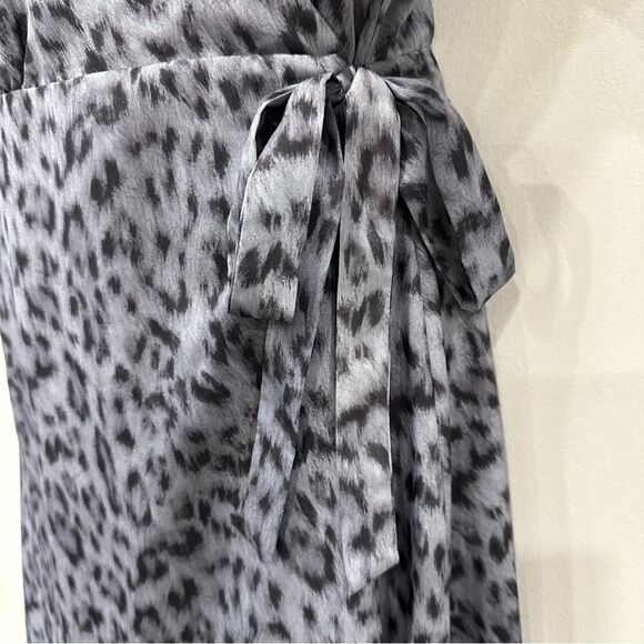 Joie Acantha Leopard Wrap Asymmetrical Hem Long Sleeve Dress size S - Picture 9 of 14